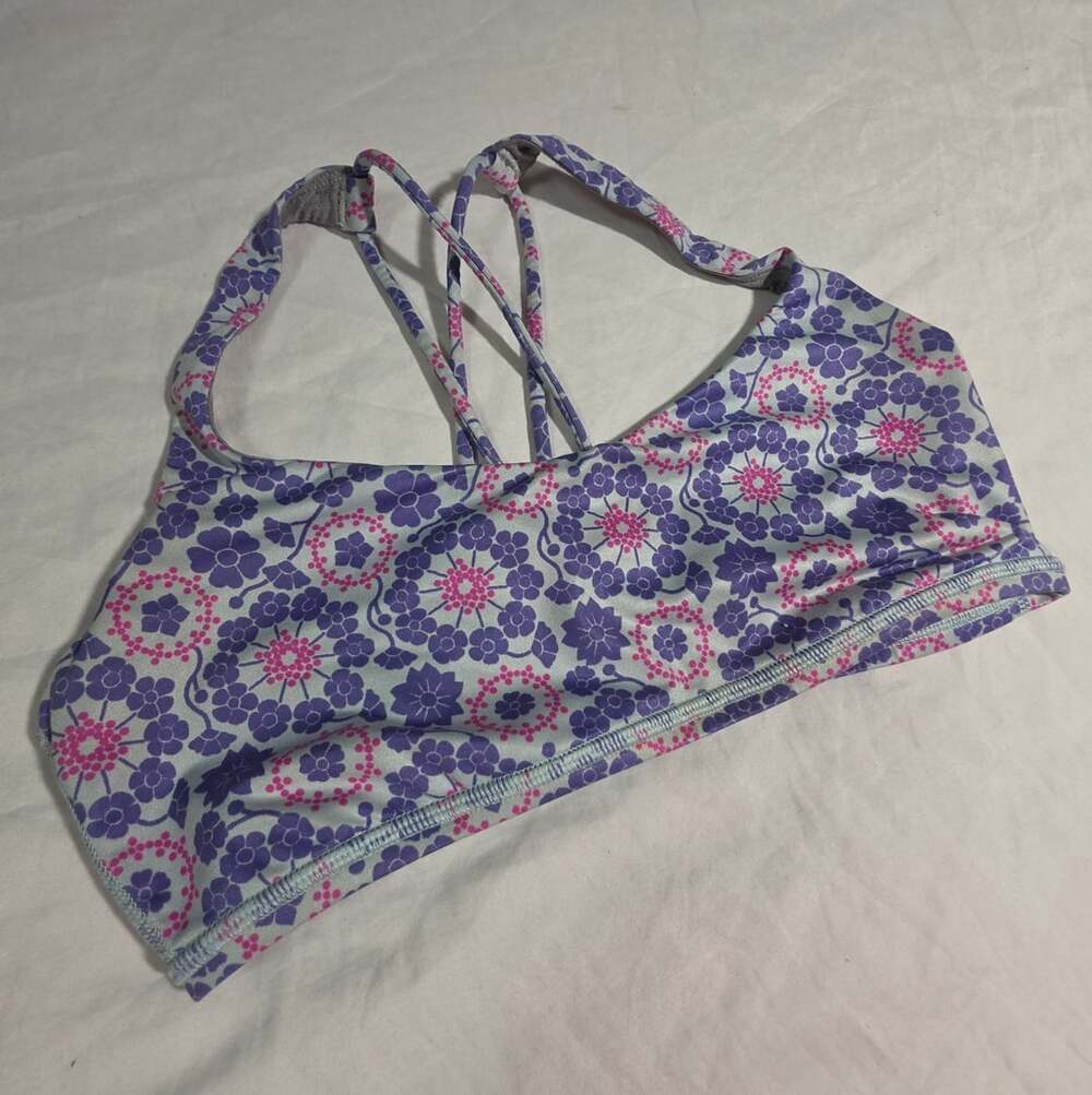 Lululemon Free To Be Wild Sports Bra Size 8 Purple Floral